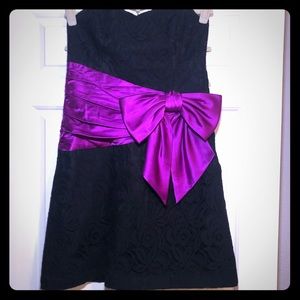 Betsey Johnson Black Lace Cocktail Dress with bow